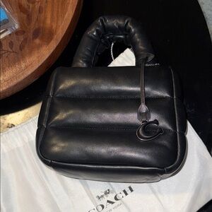 Coach Black Quilted Leather Top-Handle Satchel